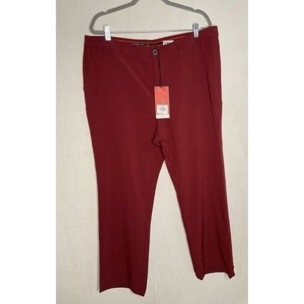NWT Short Par 4 Stretch Lightweight‎ Pavin Golf Pants Men Size 38X30 Burgundy